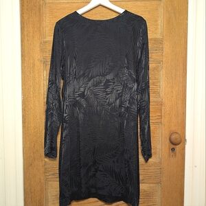 H&M navy satin shift dress